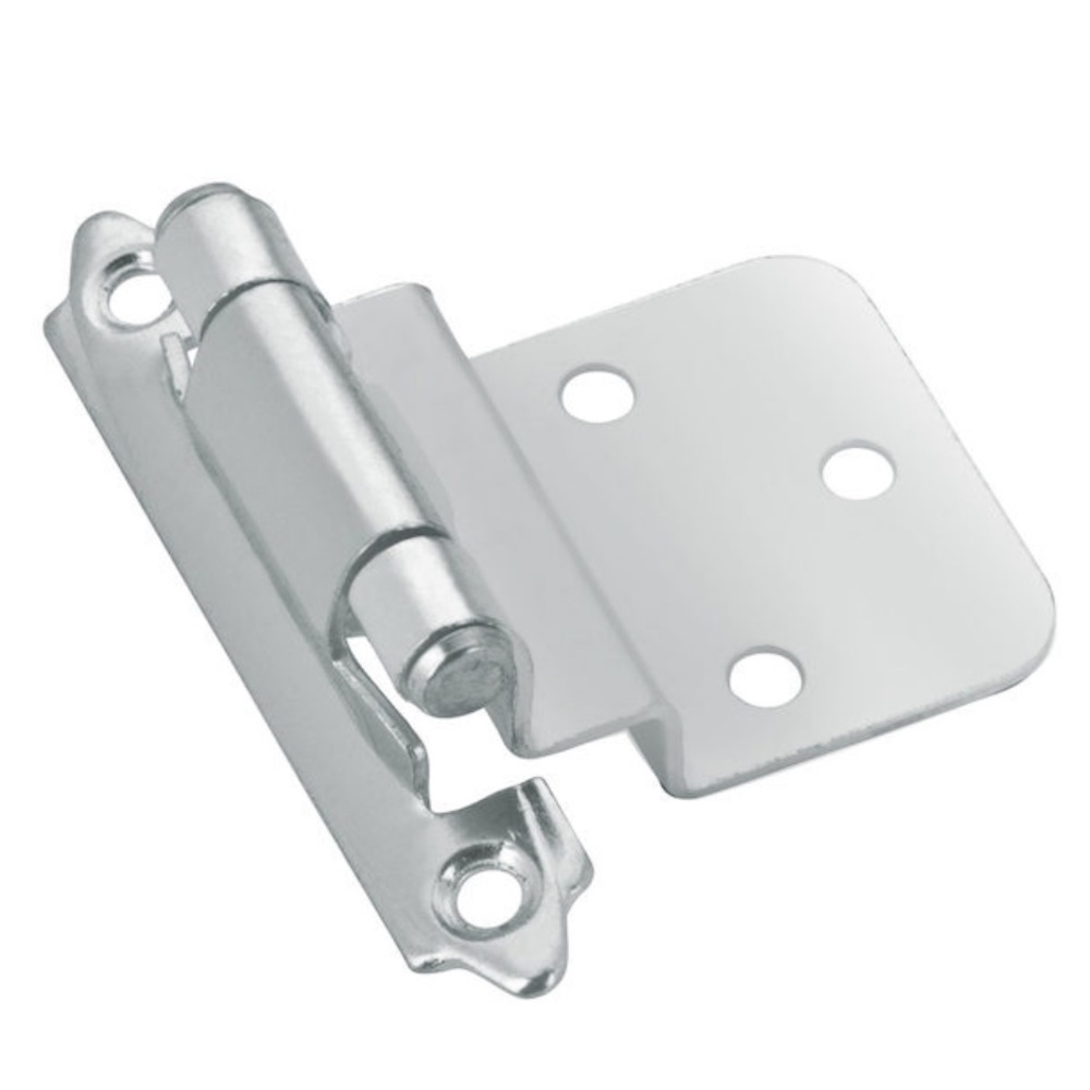 Richelieu Brushed Stainless Steel Self Closing Cabinet Hinges 12 Pack 60 Screws